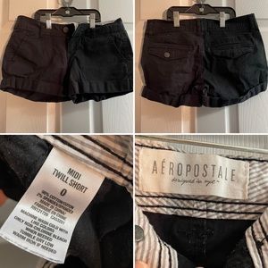 Aeropostal Midi Black Twill Short Size 0